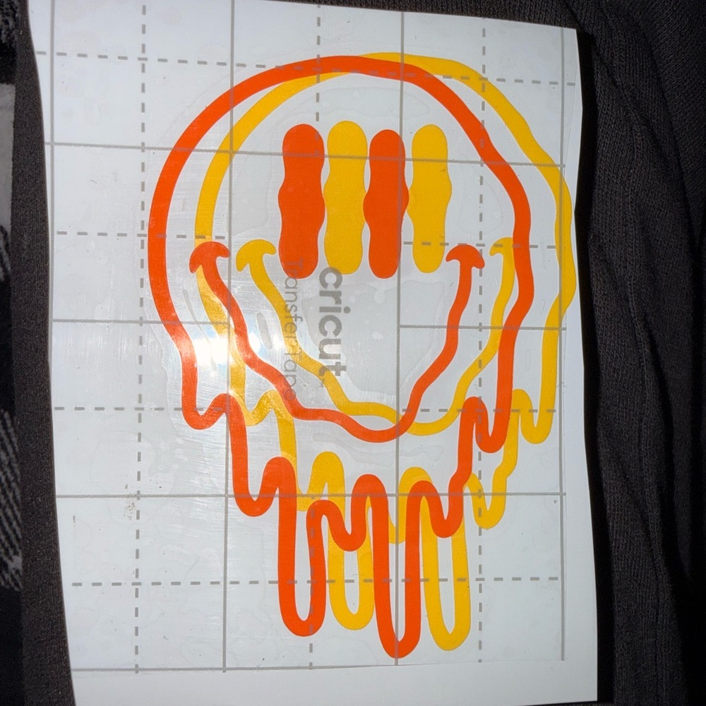 Cricut Vibrant Dripping Smiley Decal